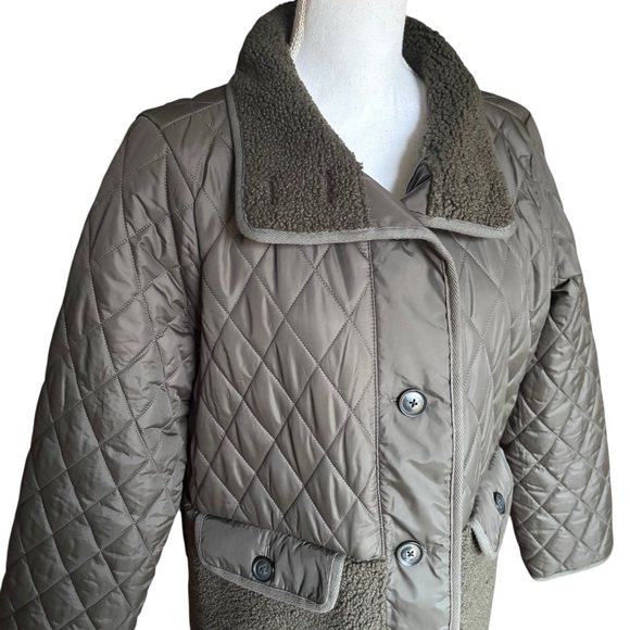 LOFT Quilted Sherpa Funnel Neck Jacket | Cozy Chic Neutral | MP - Picture 3 of 13